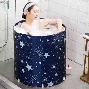 성인 접이식욕조 블루 1인욕조 간이 미니 반신욕 반신욕기 가정용 사우나 L751