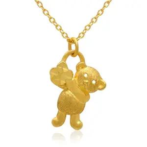 [골드모아]여자 순금 목걸이 3.75g [플라워 베어 곰]