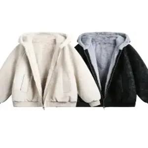 캐주얼 동계 남사친 솔리드 점퍼 패딩 기모 아이템 도톰 모토야마 블루종항공 PU가죽 트렌디 조끼 후드 HT4