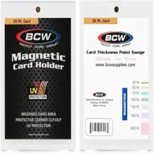 BCW 마그네틱 카드 홀더 - 35 PT 두께 20 팩 안전한 골드 자석 잠금 기능이 있는 보호 디스플레이 케이스