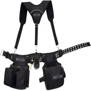 맥과이어-니콜라스 6피스 헤비 듀티 서스펜션 장비 멜빵 포함 패딩 툴 벨트 블랙