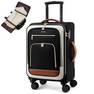 LOVEVOOK 캐리어 기내 반입 수하물 22x14x9 항공사 승인 22인치 대형 롤링 캐리어 스피너 휠 TSA 잠금 장치 49L 소프트사이드 경량 언더시트 캐리어 여성 남성 여행용 수하물