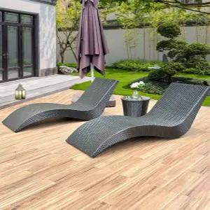 라탄 선베드 정원 카페 안락 인테리어 커피색 가든 테라스 야외용 펜션 비치 호텔 썬베드