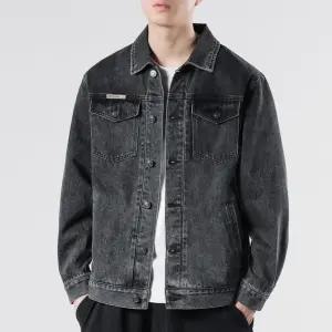 청 남성용 캐주얼 빈티지 청자켓 카고자켓 칼라 루즈핏 코트 원픽1