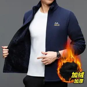 남성용 가을 야상사파리 야상 차이나넥 상의 바람막이 기모 보온 카디건 후드 플리스 코트 패피3