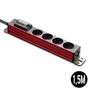 공구 멀티탭 고용량 누전차단 콘센트 4구 (레드) 1.5M