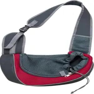 조절 가능한 스트랩이 있는 반려견 캐리어 슬링 프론트 야외 여행용 어깨 반려동물 가방(빨간색)