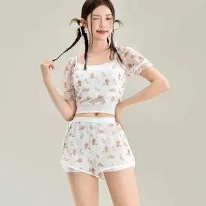 은창)상큼 FY55BJ83 플라워 백 리본 투피스 수영복 비키니 여름