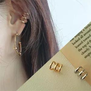 [다잇템]여자 캉캉 트리플 15K도금 귀안뚫는 이어커프_P335154276