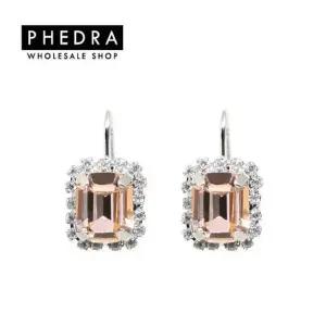 [다잇템]여자 실버 고리형 사각 들러리룩 큐빅 귀걸이_P337015975