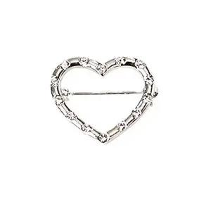 [다잇템]여자 도금 하트 클래식 포인트 백금 브로치_P339387327