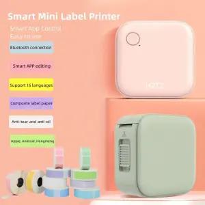 HZTZ 미니 라벨 프린터 스마트 포켓 자체 접착 가정용 Bluetooth 스티커 메이커