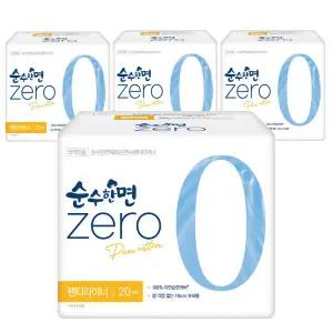 [롯데백화점]깨끗한나라 깨끗한나라 순수한면 제로zero 팬티라이너 슈퍼롱 20개입x4팩