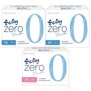 [롯데백화점]깨끗한나라 깨끗한나라 순수한면 제로 중형 16개입x2팩+소형18개입