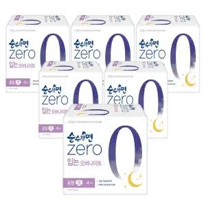 [롯데백화점]깨끗한나라 깨끗한나라 순수한면 제로zero 입는오버나이트 중형 4개입x6팩