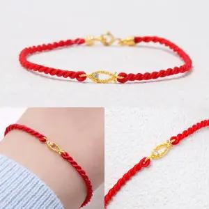 여자 순금 매듭 팔찌 [트위스트 물고기] 끈팔찌