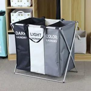접이식 런드리 세탁 바구니 빨래 트롤리 바스켓 1칸 분리보관 3칸 바스켓