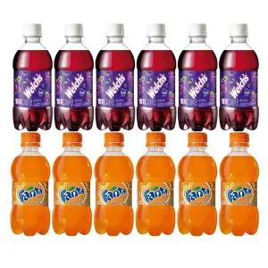 환타오렌지 J4S0F2C0 웰치스포도 300ml 2종세트 12병 탄산 페트