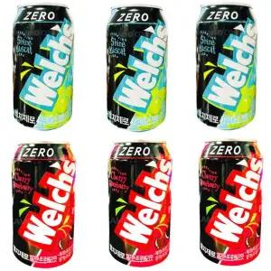 웰치제로 Q9Q1T4V6 2종세트 샤인머스캣3캔+체리스트로베리3캔