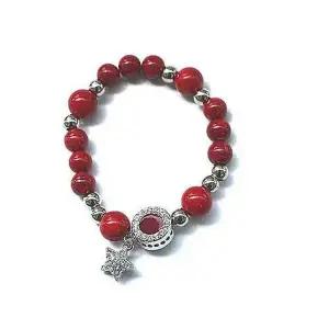 [다잇템]여자 빨간 큐빅 향기 별모양 반짝 팔찌_P339533364