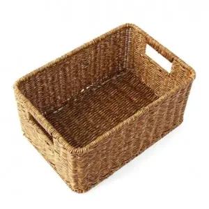 라탄 바구니 수납 바스켓 정리 바구니 월넛 40x26cm