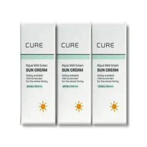 [셀러허브][영양친구] 큐어 아쿠아 마일드 그린 선크림 40ml 3개 (S30610733)