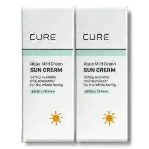 [셀러허브][영양친구] 큐어 아쿠아 마일드 그린 선크림 40ml 2개 (S30610737)