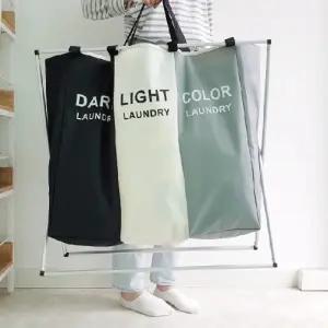 [기회공작소] 빨래통 빨래바구니 세탁바구니 분리수거함 겸용 3단빨래정리함