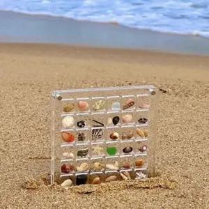 조개 투명 케이스 전시함 36칸 악세서리 소품 보관함 보관 소품정리함 함 케이스 진열함 보석 조개