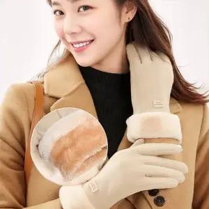 하트 터치 여성 장갑 따뜻한 털 글러브