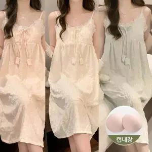 온모어 잠옷 여성 홈웨어 원피스 여름 집에서입는옷 여자 파자마 예쁜 공주 실내복 캡내장