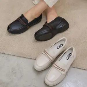 여자 사계절 데일리 가죽 플랫 로퍼