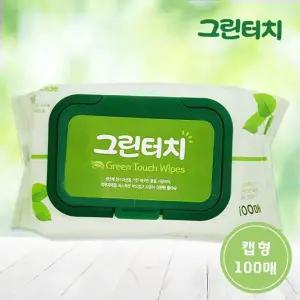 일회용물티슈 그린터치 물티슈 캡형(30개)한박스 100매