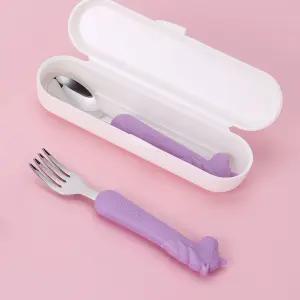 미비포유 실리콘 돌아기 스푼 포크 케이스 세트