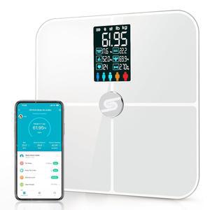체중계 대형 LCD 디스플레이를 갖춘 디지털 17가지 체성분 분석기를 APP에 동기화 B BMR 400파운드 화이트