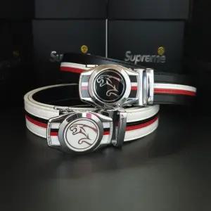 빅 재규어 사선가죽 자동벨트