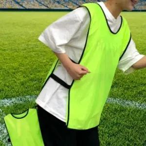 ( )1벌 그린 남녀공용 측면 고무줄 팀 나누는 컬러 팀 조끼 유니폼 축구 풋살 상의 단체