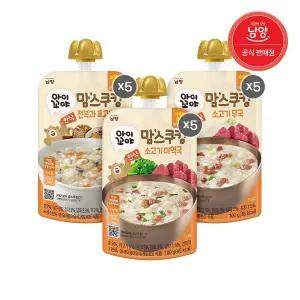 [보리보리/남양유업]맘스쿠킹 유아 이유식(9개월) 100g 3종 맛별 5개씩 총 15개입