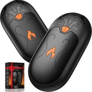 핸드 워머 충전식 2팩 전기 24시간 지속 가능한 마그네틱 재사용 3가지 열 설정 휴대용 포켓 히터 남성