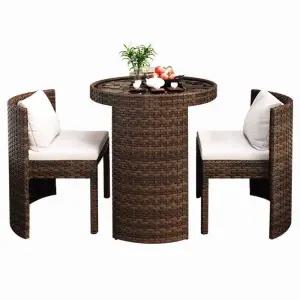 야외 라탄 테이블 북유럽 테라스 테이블 의자 세트