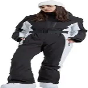 호티안 여성 원피스 스키복 슬림 핏 오버롤 점프복 방수 겨울 야외 스노보드 스노우수트