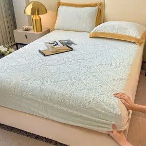 침대 매트리스 커버 싱글 겨울 밴딩 극세사 덮개 퀸