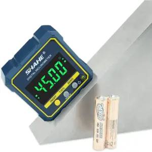 SHAHE 디지털 각도 게이지 자기 각도계 경사계 파인더 큐브 레벨 박스(자기 베이스 및 백라이트 포함)