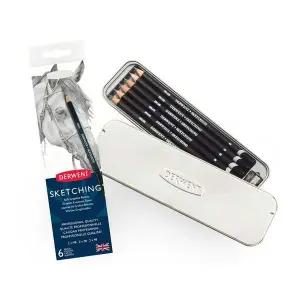 더웬트 JD14BR93 스케칭연필 6개입 틴케이스 미술연필