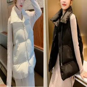 오버핏 조끼 베스트 여자 숏패딩 패딩 쪼끼 하이넥