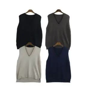 여자 조끼 쪼끼 니트 레이어드 학생 루즈핏 브이넥