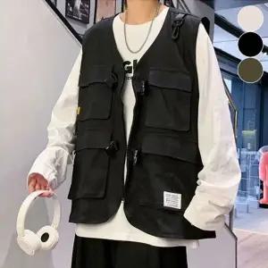 남자 조끼 캐주얼 패션조끼 남자 낚시 스트릿 베스트