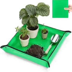 실내 식물을 위한 26.8 x26.8 초두꺼운 화분 매트 - 지저분하지 않은 정원 가꾸기를 찢어짐 방지 접이식