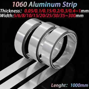 1미터 1060 알루미늄 스트립 두께 0.1mm - 폭 5/6/8/10/15~300mm 호일 얇은 시트 플레이트 DIY 재료용