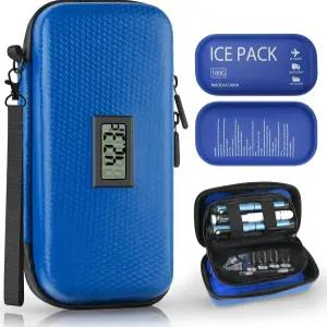 인슐린 쿨러 여행 케이스 TSA 승인 디지털 체온계와 스팩 2개가 포함된 휴대용 제 쿨링백 냉장 의약품